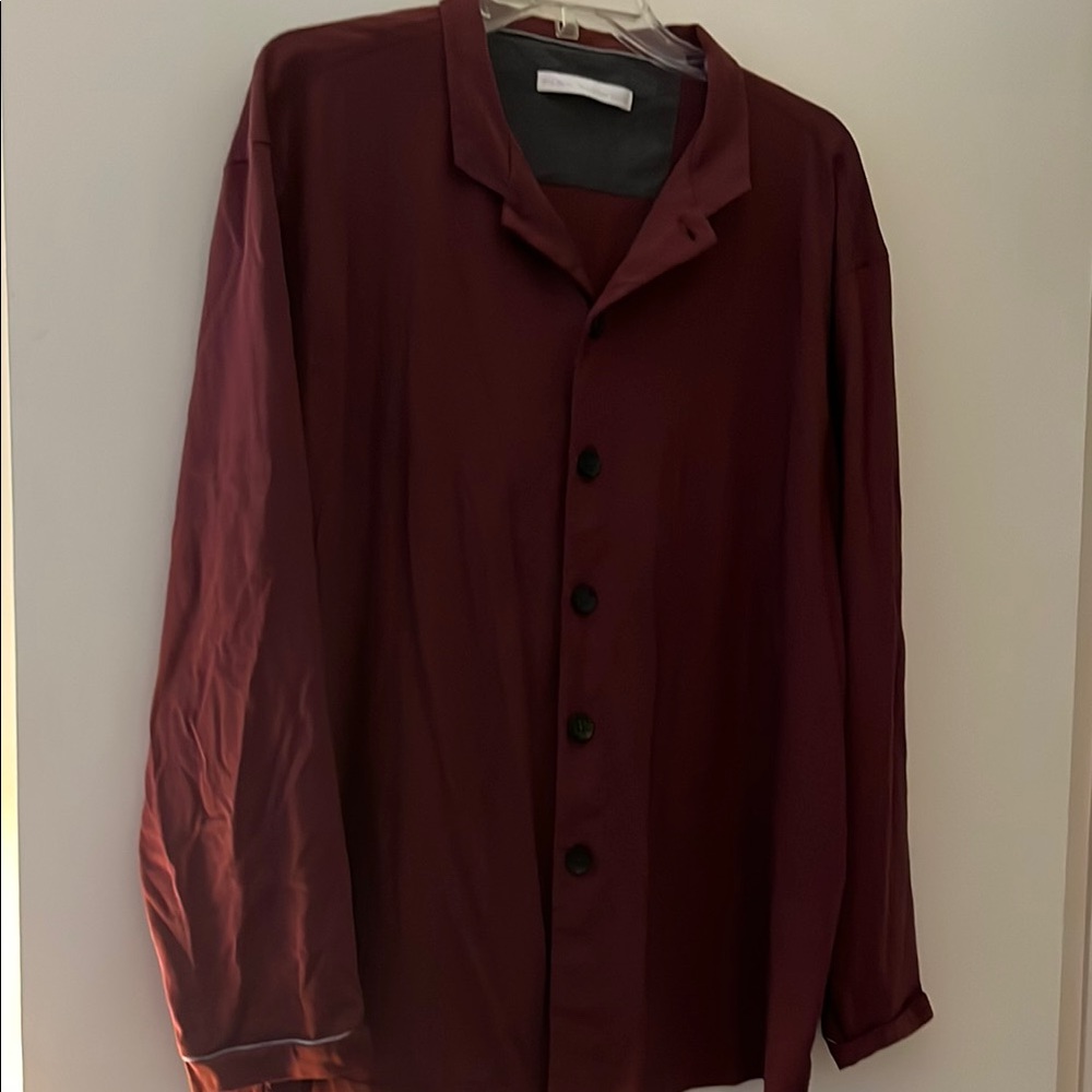 Classic Burgundy Blouse with Long Sleeves